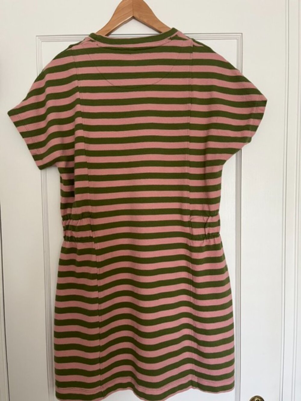 KOMODO Una Organic Cotton Mini Dress in Pink and Green Stripe | Size 6 - Picture 8 of 12